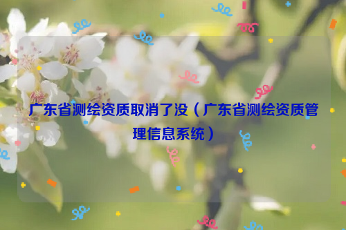 廣東省測繪資質(zhì)取消了沒（廣東省測繪資質(zhì)管理信息系統(tǒng)）